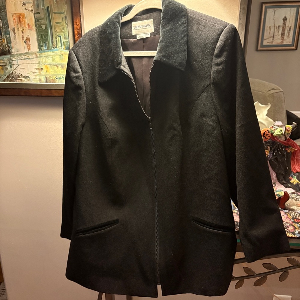 Urban Wool Merino Collection Black Wool Blazer Jacket Size 22W capsule Heritage